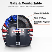 DIY Full Face US Flag Helmet with Dual Visor DOT