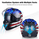 Full Face US Flag Helmet with Dual Visor DOT