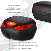 DIY Motorcycle Trunk with Lights, Quick Release for 2-Traveler