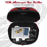 DIY Motorcycle Trunk with Lights, Quick Release for 2-Traveler