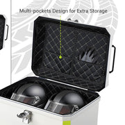 DIY White Boxy Motorcycle Trunk with Backrest