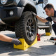 DIY Wheel Chocks with Rope & Handle for 24-32in Tire, 33,000lbs GVWR
