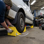 DIY Wheel Chocks with Rope & Handle for 35in Tire, 66,000lbs GVWR