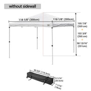 DIY White Pop Up Canopy Tent Wheeled Bag Included, Optional Sides