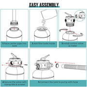 DIY 3/4HP Pool Pump & 12" Sand Filter for 14ft Above Ground Pool