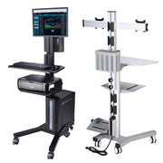 DIY Mobile Workstation Cart Computer Workstation 2-Monitor