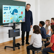 DIY Heavy Duty Rolling TV Stand Mounts 32-65in Screen Adjustable Height