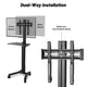 DIY Heavy Duty Rolling TV Stand Mounts 32-65in Screen Adjustable Height