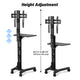 DIY Heavy Duty Rolling TV Stand Mounts 32-65in Screen Adjustable Height