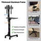 DIY Heavy Duty Rolling TV Stand Mounts 32-65in Screen Adjustable Height