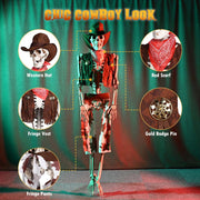 DIY 5.4ft Cowboy Skeleton Halloween Haunted House Decoration