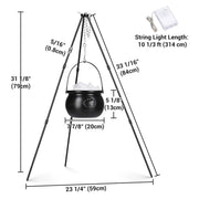 DIY Halloween Lighted Outdoor Witches Cauldron Black