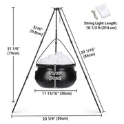 DIY Halloween Lighted Outdoor Witches Cauldron Black