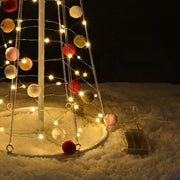 DIY 3ft Pre-lit Cone Christmas Tree Colorful Balls Battery Remote Control