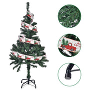 4 feet Faux Christmas Tree with Ribbon Metal Stand