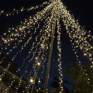 DIY 28ft Flagpole Christmas Tree Lights - 4840 Warm White LEDs