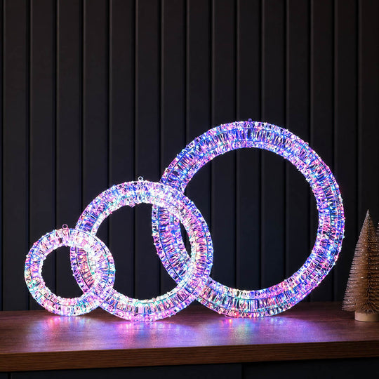 DIY Outdoor Lighted Christmas Wreaths Door Decoration Set(3)