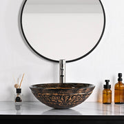 Bathroom Lavatory Round Tempered Glass Sink Antique Totem