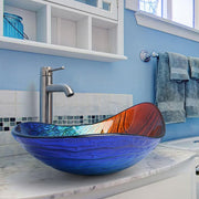 DIY Bathroom Sink Tempered Glass Countertop Vanity Sink Abalone Shell