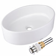 DIY Oval Vessel Bathroom Porcelain Sink w/ Drain