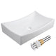 Aquaterior XL Rectangle Vessel Bathroom Porcelain Sink w/ Drain