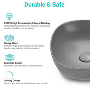DIY Aquaterior 16" Gray Vessel Sink with Pop Up Drain