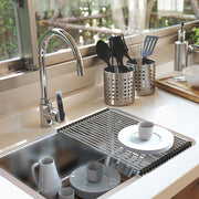 DIY 23" Undermount Single Stainless Kitchen Sink with Drain Basin Rack