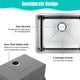 DIY 23" Undermount Single Stainless Kitchen Sink with Drain Basin Rack