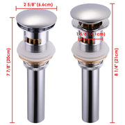 DIY 1 5/8" Overflow Pop-Up Drain w/ Hair Stopper Chrome