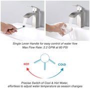 DIY Bathroom Faucet Single-Hole Square 7"H