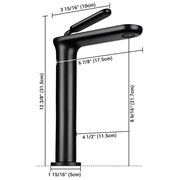 DIY Tall Vessel Sink Faucet Single-Hole 12"H