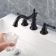 DIY Bathroom Widespread Faucet with Drain 2-Handle 6"H