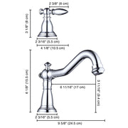 DIY Bathroom Widespread Faucet 2-Handle Hot & Cold 6"H