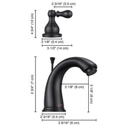 DIY Bathroom Widespread Faucet w/ Popup Drain 2-Handle 4.7"H