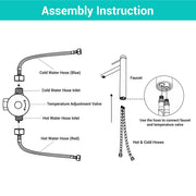 DIY Faucet Connector 28" Hoses 3/8"xM10