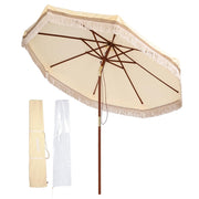 DIY 9 ft 8 Ribs Wooden Patio Umbrella Tilt 100% solution-dyed