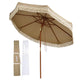 DIY 9 ft 8 Ribs Wooden Patio Umbrella Tilt 100% solution-dyed