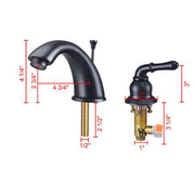 DIY 2-Handle Bathroom Widespread Faucet w/ Popup Drain