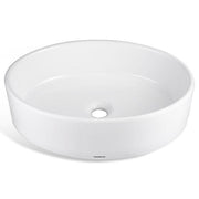 Aquaterior Oval Vessel Bathroom Porcelain Sink w/ Drain