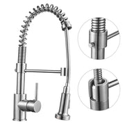 DIY Swivel Spout Pulldown Kitchen Faucet Single Handle Brushed Nickel