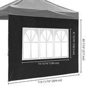 DIY 1pc Canopy Sidewall with Window 1080D 10x7 ft
