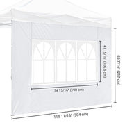 DIY 1pc Canopy Sidewall with Window 1080D 10x7 ft