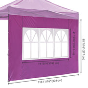 DIY 1pc Canopy Sidewall with Window 1080D 10x7 ft