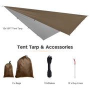 DIY Waterproof Camping Tarp Shelter UV50+ PU3,000mm 15x10ft