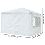 DIY 10 x 10 ft Outdoor Wedding Party Tent w/ 4 Sidewalls Color Optional