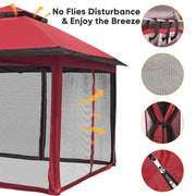 DIY 11'X11' Pop Up Gazebo with Mesh Sides and Carrying Bag