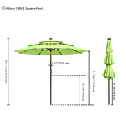 DIY 9 Foot Tilting Patio Umbrella with Light 3-Tiered