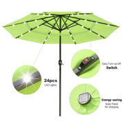 DIY 9 Foot Tilting Patio Umbrella with Light 3-Tiered