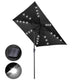 DIY 9 ft Lighted Patio Umbrella Square Solar Umbrella Tilt 8-Rib