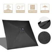 DIY 9 ft Lighted Patio Umbrella Square Solar Umbrella Tilt 8-Rib